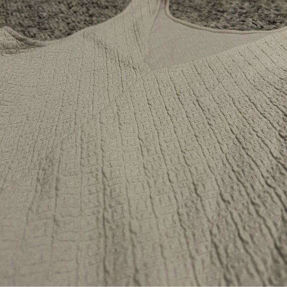 Free People Gray Sleeveless V-Neck Drop Waist Mini Oversized Dress Textured - Picture 11 of 12